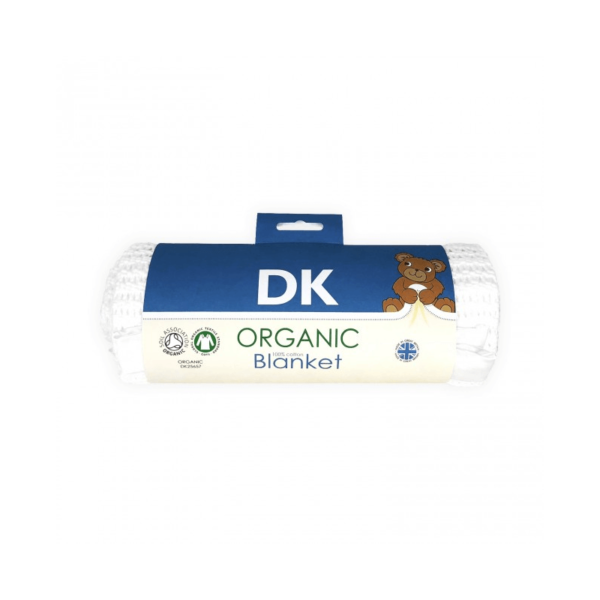 DK Glovesheets Organic Cotton Pram/Crib Size Cellular Blanket