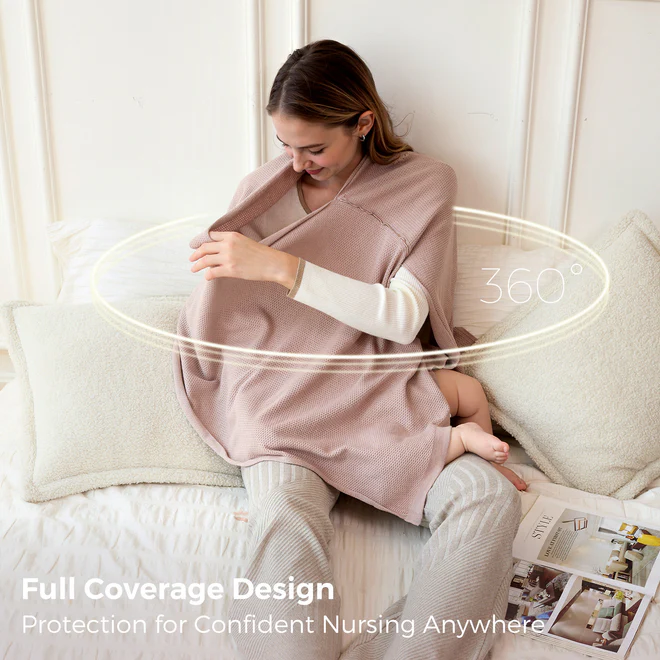 Momcozy Nursing Cover - Soft, Breathable, Multi-Use Privacy Poncho - Image 9