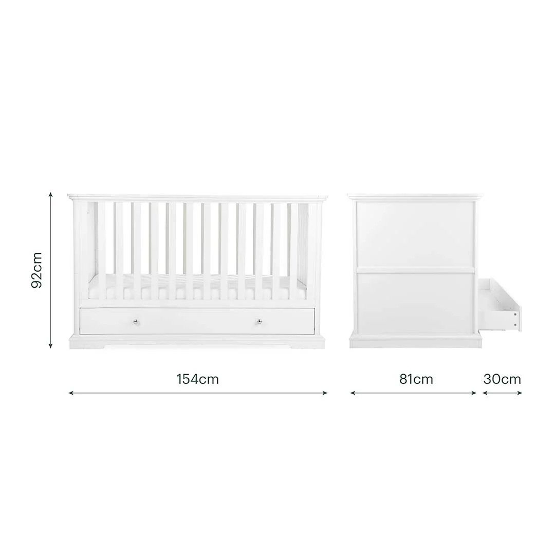 CuddleCo Beaumont Cot Bed - Low - White - Image 2