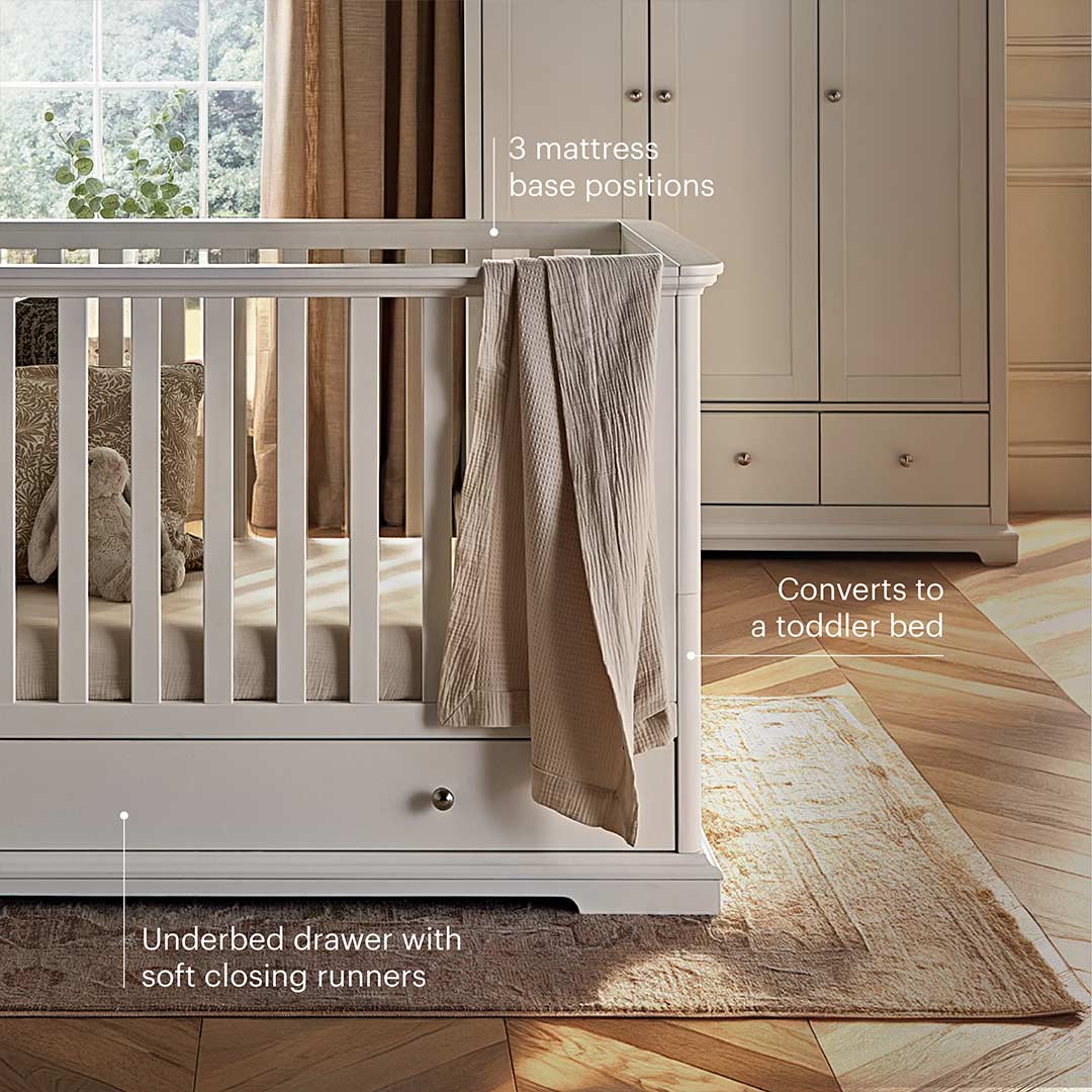 CuddleCo Beaumont Cot Bed - Low - White - Image 7