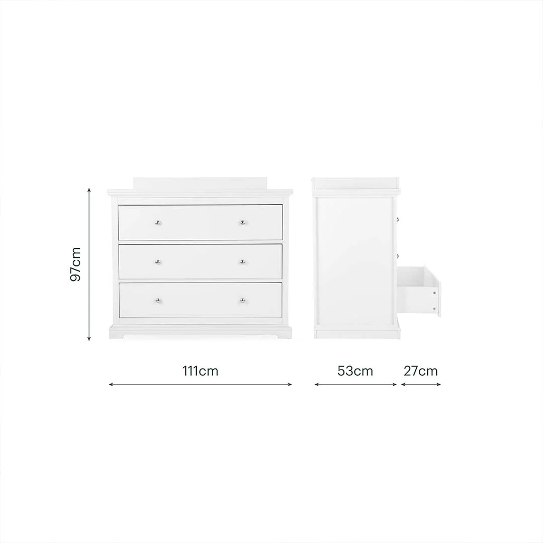 CuddleCo Beaumont 2pc Set - Low Cot Bed - White - Image 9