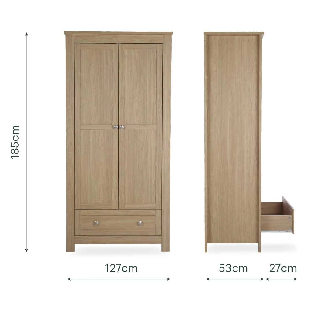 CuddleCo Burford Wardrobe - Oak - Image 3