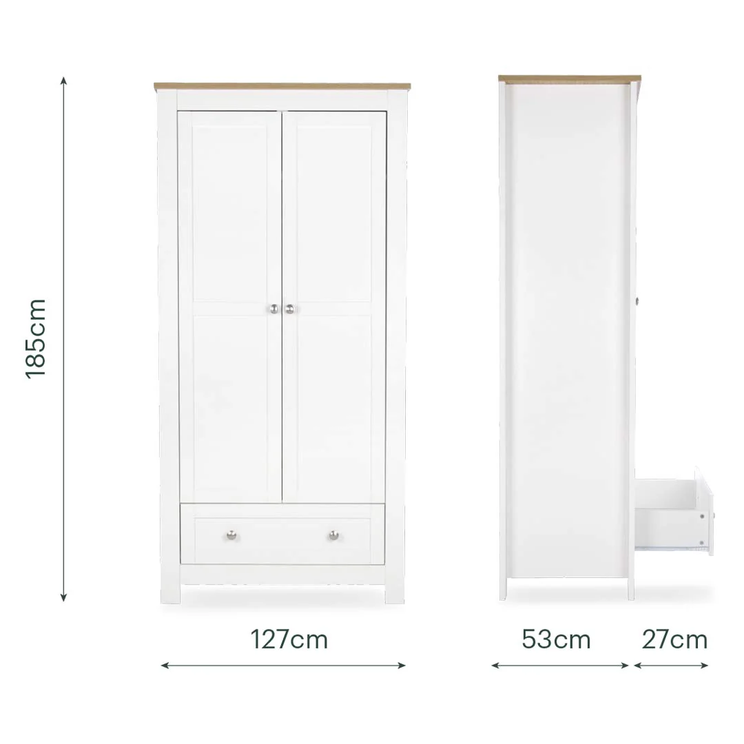 CuddleCo Burford Wardrobe - White/Oak - Image 4
