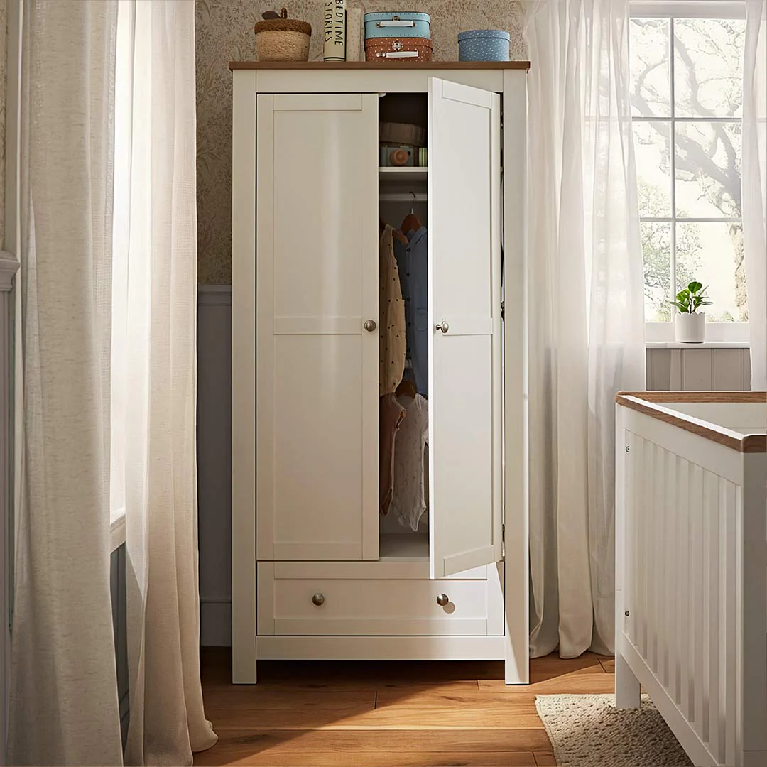 CuddleCo Burford Wardrobe - White/Oak - Image 6