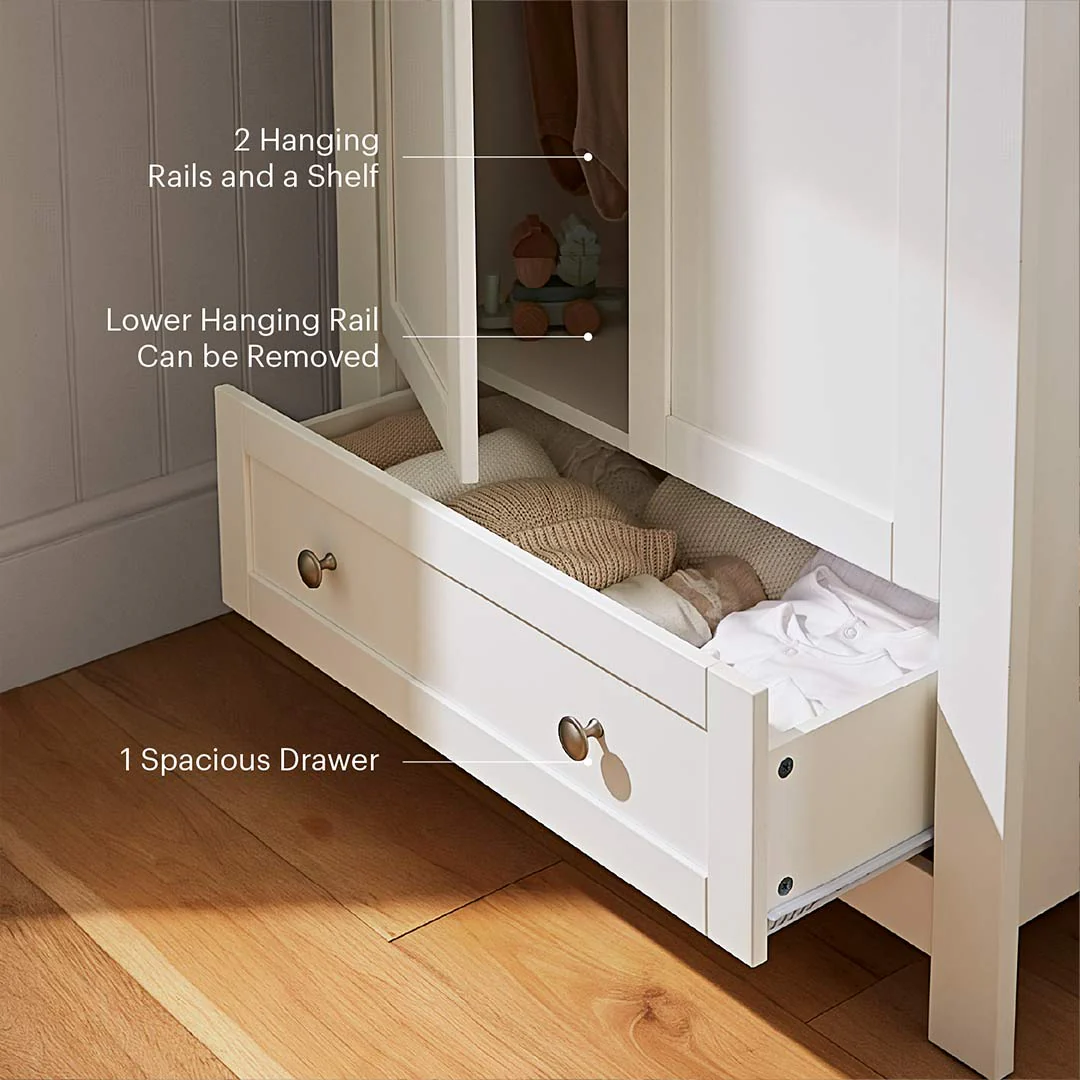 CuddleCo Burford Wardrobe - White/Oak - Image 7
