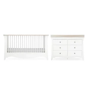 CuddleCo Clara Luxe 2pc Set - White/Ash
